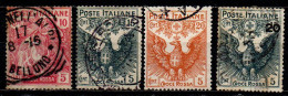 Delcampe - ITALIA REGNO - 1915 - SERIE CROCE ROSSA - RED CROSS - USATI - Afgestempeld