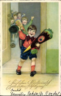 Delcampe - Artiste CPA Baumgarten, Fritz, Glückwunsch Einschulung, Schüler, Zuckertüte, Meissner Buch 3274 - Sonstige & Ohne Zuordnung