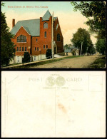 Delcampe - Canada Old Colour Postcard St Mary's, Knox Church, Ontario Ont. Street Scene - Ohne Zuordnung