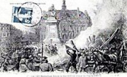 Delcampe - CPA Précurseur/ DOCUMENTS HISTORIQUES : LE 130eme BATAILLON BRULE LA GUILLOTINE PLACE VOLTAIRE (1871) - Geschichte
