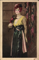 Delcampe - Artiste CPA Colombo, E., Elegante Frau Mit Einem Affen - Sonstige & Ohne Zuordnung