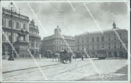 Delcampe - Am703 Cartolina   Fotografica Genova Citta' Piazza De Ferrari Tram Bella!! - Genova (Genua)