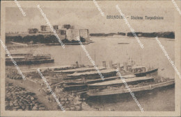 Delcampe - Af665 Cartolina Brindisi Citta' Stazione Torpediniere - Brindisi