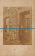 Delcampe - R139005 Boy And Dog. Front Of The Door. Old Photography. Postcard - Monde