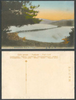 Delcampe - Japan Old Hand Tinted Postcard Amanohashidate Inland Sea Of, Bridge, Sunset 天之橋立 - Altri & Non Classificati