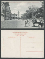 Delcampe - Ceylon Old Postcard Queen Street Lighthouse Queen's House Entrance Carts Colombo - Sri Lanka (Ceylon)