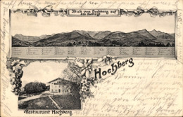 Delcampe - CPA Hochberg Traunstein In Oberbayern, Restaurant Blick Von Hochberg Auf Das Gebirge - Sonstige & Ohne Zuordnung