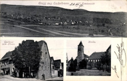 Delcampe - CPA Eschelbronn In Baden, Totalansicht, Gasthaus Zum Löwen, Kirche - Sonstige & Ohne Zuordnung