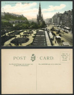 Delcampe - Edinburgh, Castle & Scott Monument Tram Tramway Street Scene Garden Old Postcard - Non Classés