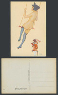 Delcampe - Raphael Kirchner Old Postcard Dressed Monkey, Lulu Glamour Lady Woman On A Swing - Non Classés