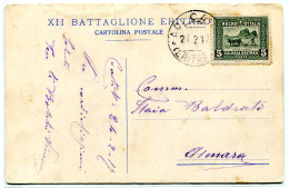 Delcampe - Eritrea Adi Caiè - Cartolina Del XII Battaglione Eritrea - Marcofilie (Luchtvaart)