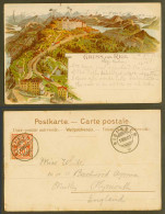 Delcampe - Switzerland Gruss Vom Rigi Kulm Summit Hotel, Locomotive Train 1902 Old Postcard - Non Classés