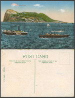 Delcampe - Gibraltar Old Colour Postcard Rock From N.W North West Paddle Steamer Steam Ship - Gibraltar