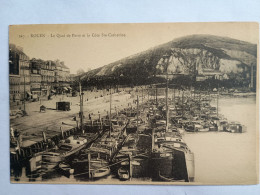 Delcampe - ROUEN Le Quai De Paris Et La Cote Ste. Catherine Carte Postale - Rouen