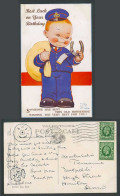 Delcampe - MABEL LUCIE ATTWELL 1935 Old Postcard Postman, Birthday Best Luck, Horseshoe R/6 - Non Classés
