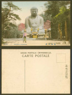 Delcampe - Japan Old Hand Tinted Postcard Daibutsu Kamakura Giant Bronze Buddha Statue 鎌倉大佛 - Altri & Non Classificati