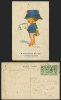 Delcampe - Donald McGill 1919 Old Postcard Postman A Little Behind With Correspondence 2028 - Non Classés