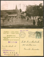 Delcampe - BELIZE British Honduras KE7 1c 1909 Old Postcard Market Square Street Scene Ads. - Belize