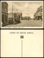 Delcampe - Cape Province Kimberley Town Hall Street Scene TRAM Motor Cars S.A. Old Postcard - Non Classés