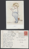 Delcampe - Muriel Dawson Artist Signed 1936 Old Postcard Critical! Happy Hours Series Child - Non Classés