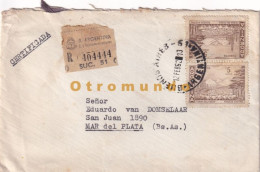 Delcampe - ARGENTINA REGISTERED COVER JOSE MARMOL BUENOS AIRES 1962 SENT MAR DEL PLATA - Gebraucht