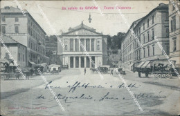Delcampe - Ag753 Cartolina Un Saluto Da Savona Citta' Teatro Chiabrera - Savona