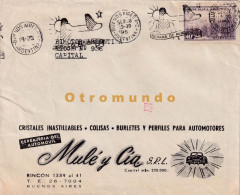 Delcampe - ARGENTINA COVER CERRAJERIA DEL AUTOMOVIL MULE Y CIA. BUENOS AIRES SELLO SEMANA AERONAUTICA - Oblitérés