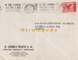 Delcampe - ARGENTINA COVER LEVIN E HIJOS INDUSTRIAL INMOBILIARIA BUENOS AIRES 1961 SELLO DIA DE LAS AMERICAS - Gebraucht