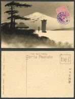 Delcampe - Japan 4s Nagasaki 1910 Old Genuine Hand Painted Postcard Mt. Fuji Sailing Boat - Altri & Non Classificati