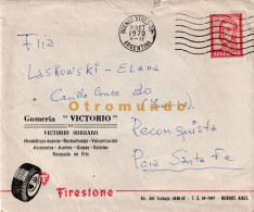 Delcampe - ARGENTINA COVER AND LETTER GOMERIA VICTORIO SORBARO BUENOS AIRES PUBLICIDAD FIRESTONE DUNLOP 1970 A RECONQUISTA SANTA FE - Oblitérés