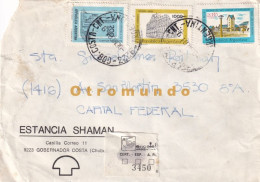 Delcampe - ARGENTINA REGISTERED COVER ESTANCIA SHAMAN GOBERNADOR COSTA CHUBUT 1981 A BUENOS AIRES - Gebraucht