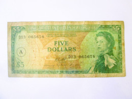 Delcampe - Rare! East Carribeans 5 Dollars 1983 With Overprint A(Antigua & Barbuda)  The Lowest Price Banknote,see Pictures - Caraïbes Orientales