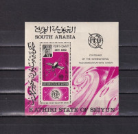 Delcampe - SA05 Kathiri State Of Seiyun 1966 The 100th Anniversary Of The I.T.U. Minisheet - Sonstige - Asien
