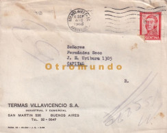 Delcampe - ARGENTINA COVER TERMAS VILLAVICENCIO BUENOS AIRES 1968 SAN MARTIN STAMP - Gebraucht