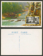 Delcampe - Japan Old Postcard Hozu Rapids, Rafts, Yamanaka Art Gallery, Ceremonial Tea Room - Altri & Non Classificati