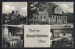 Delcampe - AK Breisach-Hochstetten / Rhein, Gasthaus-Pension Zum Adler, Ortspanorama - Breisach