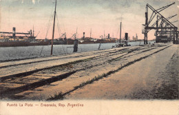 Delcampe - Argentina Puerto La Plata Ensenada Railway Vintage Postcard B948 - Argentinien