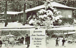 Delcampe - Praforst Huenfeld Fulda Hessen Forsthaus-St-Hubertus Gaststaette Schnee Pferdesc - Hünfeld