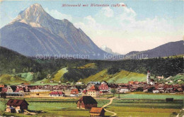 Delcampe - MITTENWALD Bayern Wettersteingebirge Bergwiesen Kirchturm Dorfansicht - Mittenwald