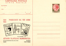 Delcampe - C.P. Lire 130 Siracusana Soprastampati I.P.Z.S. Pinocchio - Stamped Stationery