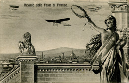 Delcampe - Firenze - Cartolina "Ricordo Delle Feste Di Firenze" Con Velivolo - Marcofilie (Luchtvaart)