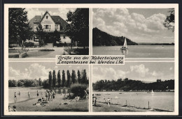 Delcampe - AK Langenhessen Bei Werdau I. Sa., Hotel Seehaus Kobertalsperre, Badestelle, Uferpartie - Werdau