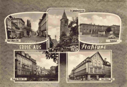 Delcampe - Stassfurt Sachsen-Anhalt Karl-Marx-Strasse St. Johanniskirche Bahnhof August-Beb - Stassfurt