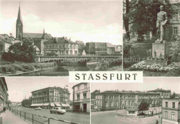 Delcampe - Stassfurt Sachsen-Anhalt Bodebruecke Marienkirche Denkmal Des Kalikumpels Karl-M - Stassfurt
