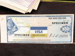Delcampe - US Bearer's Checks US Money International Travel CHEQUE SPECIMEN 50$ Year -LOT-1PCS - Chèques & Chèques De Voyage