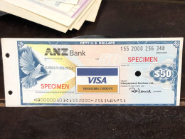 Delcampe - US Bearer's Checks US Money International Travel CHEQUE SPECIMEN 50$ Year -LOT-1PCS - Chèques & Chèques De Voyage