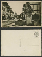 Delcampe - Swiss Old RP Postcard Morat Murten Hauptgasse, Street Scene Clock Tower Fountain - Non Classés