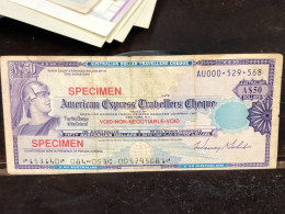 Delcampe - US Bearer's Checks US Money International Travel CHEQUE SPECIMEN `50$ Year -LOT-1PCS - Chèques & Chèques De Voyage