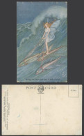 Delcampe - Ida Rentoul Outhwaite Old Postcard Fairy Driving Others Reins Pink Sea-Weed Fish - Non Classés