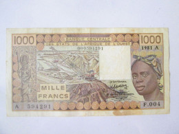 Delcampe - Cote D'Ivoire/Ivory Coast 1000 Francs 1981 The Lowest Price Banknote,see Pictures - Côte D'Ivoire
